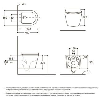 Подвесной унитаз Avimano Intuition 1000072 безободковый чёрный матовый